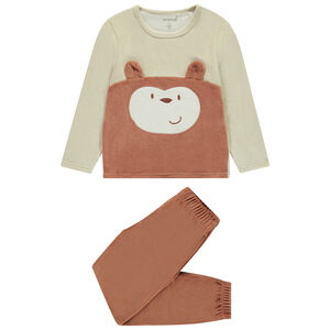 Set pyjama 2 pièces en velours motifs singe pour garçon 
