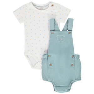 Set van 2 delen body met korte mouwen + romper voor baby jongen 