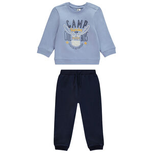 Jogging set van fleece met puff print voor baby jongen 