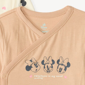 Set van 3 lange mouwen baby rompertjes voor meisjes met Minnie Disney print (afwerkingen verschillen per leeftijd) 
