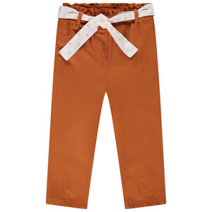 Pantalon in lyocell met fantasie strik voor baby meisje 