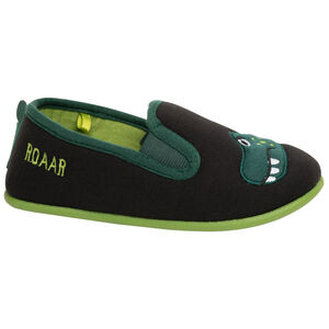 Lage kinderpantoffels voor jongens met geborduurde dinosaurus 