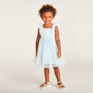 Glitterende tule jurk met vlindermouwen voor babymeisjes 