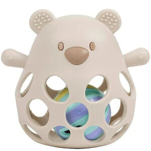 Rammelaar beer met bal - Silicone - Kleikleur 