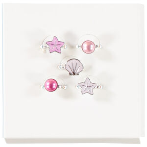 Set van 5 fantasieringen met schelpen voor meisjes 