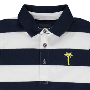Polo manches courtes rayé broderie palmier pour garçon 