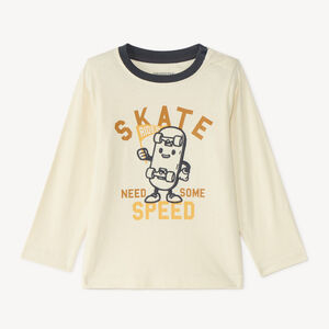 T-shirt met lange mouwen voor jongens met skateboardprint 