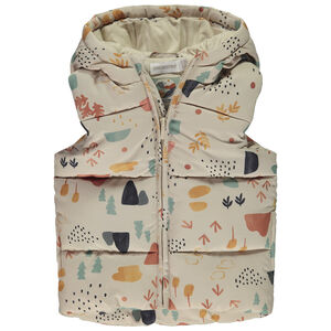 Doudoune sans manches à capuche imprimé fantaisie pour bébé garçon 