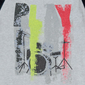 Pyjama en velours bicolore avec print style rock 