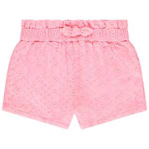 Short uni en broderie anglaise avec nœud pour bébé fille 