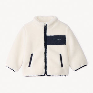 Veste sherpa écru doublé micropolaire pour bébé garçon  