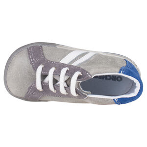 Bottillons en cuir suédé à empiècements contrastés  