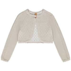 Gilet boléro en tricot ajouré pour fille 