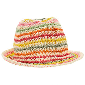 Hoed trilby in meerkleurig stro voor baby meisjes 
