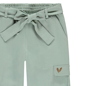 Pantalon de jogging uni avec ceinture à nouer pour fille  