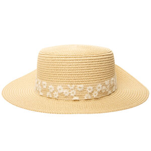 Chapeau en paille avec ruban en tulle fille 