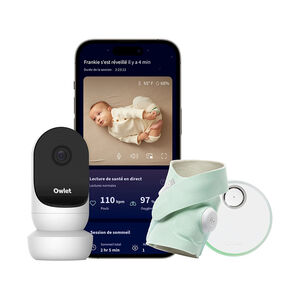 Pack babyphone vidéo Cam 2 + chaussette connectée Dream Sock menthe 