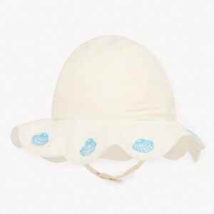 Bob met schelpbroderie voor babymeisjes 