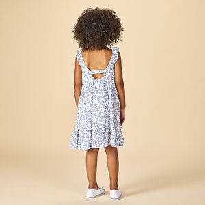 Robe à bretelles volantées et imprimé fleuri pour fille 
