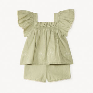 Korte set van 2 delen, blouse + short voor baby meisjes 