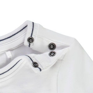 Set van 2 delen t-shirt met fietsprint + honingraat bermuda voor babyjongen 