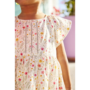 Robe en popeline imprimé fleuri pour fille 