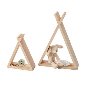 Lot de 2 étagères tipi en bois 