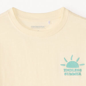 T-shirt manches courtes oversize print et broderie fantaisie pour garçon 