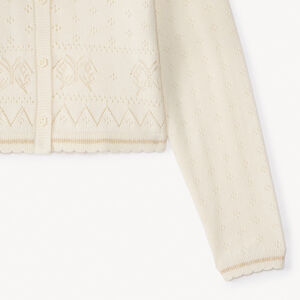 Gilet manches longues en tricot fantaisie fille 
