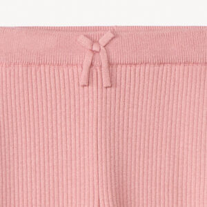 Gebreide effen ribonderbroek met decoratieve strik voor meisjes 