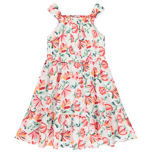 Jurk zonder mouwen empire taille met bloemen uitlopend voor meisjes 