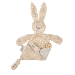 Doudou triangle Teddy lapin Lapidou beige avec motif phosphorescent 