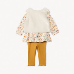 Ensemble 3 pièces avec tunique léopard pour bébé fille 