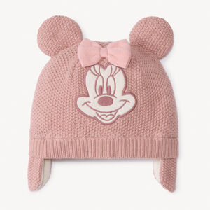 Bonnet ludique Minnie Disney en tricot pour bébé fille 