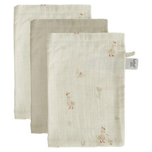 Lot de 3 gants de toilette tetra Dear Goose Ecru 
