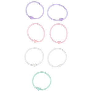 Lot de 12 élastiques pastel à cœur pour fille 