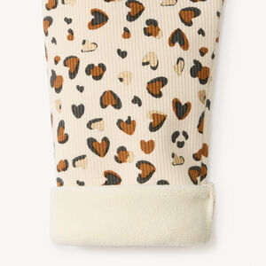Geribbelde fantasieboxershort voor babymeisje met allover hartjesprint 