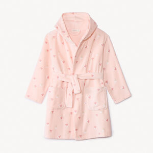 Peignoir de bain en éponge imprimé cœurs pour fille 