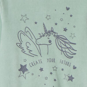 Lang fluwelen pyjamaset met effen print voor meisjes 