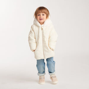 2-in-1 baby girl winter jacket with removable sherpa 