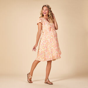 Robe portefeuille d'allaitement imprimé floral pour femme 