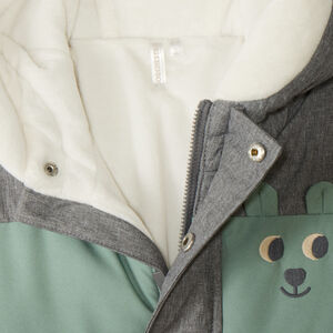 Pilotenpak waterafstotend en gevoerd voor babyjongen met afwerking verschillend naargelang de leeftijd 