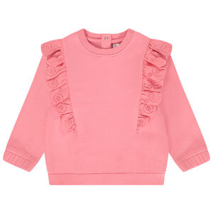 Sweat molleton avec broderie anglaise pour bébé fille 