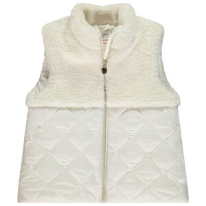 Doudoune sans manches bi-matière sherpa/padding pour fille 