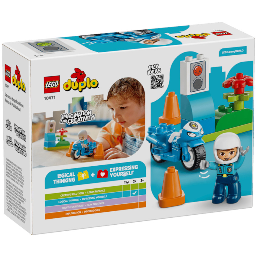 A THEME LEGO DUPLO - MOTO DE POLICE BLEUE - 11PCS - 2+ 