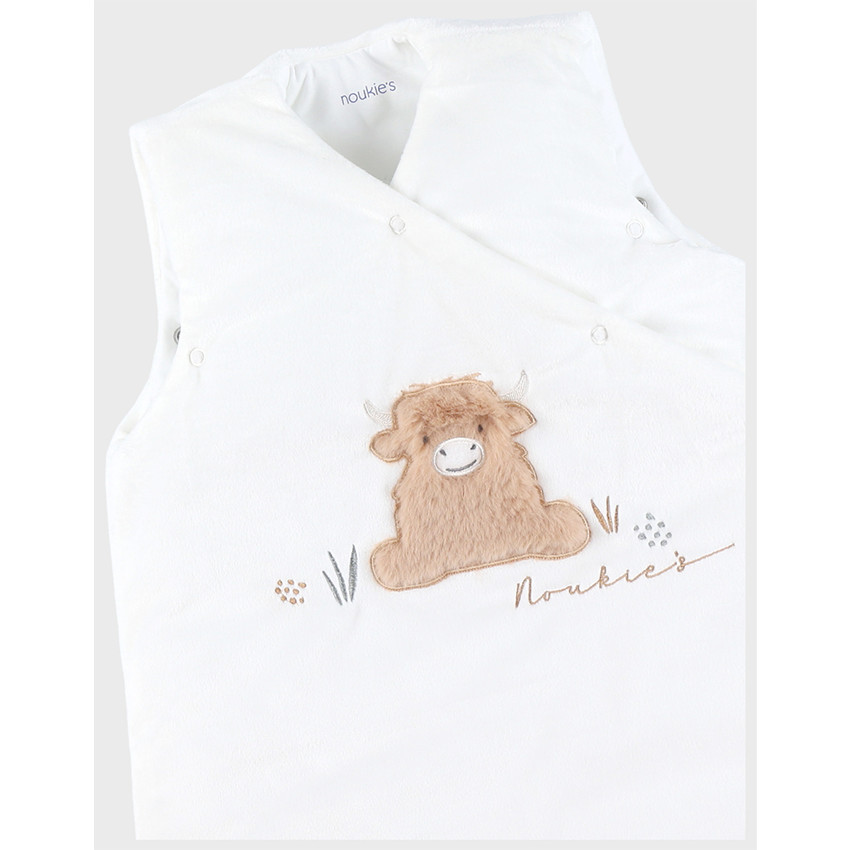 Slaapzak fluweel zonder mouwen 70cm Fluffy Ecru 