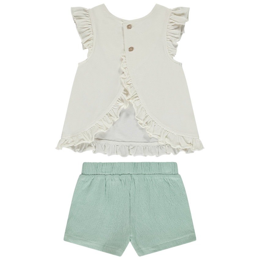 Ensemble 2 pièces avec dos ajouré pour bébé fille 