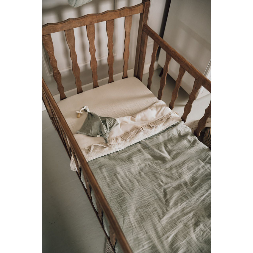 Set drap housse et drap plat Lit 60/120 Ruffle Combi Faroo Warm White TOG 0.1 