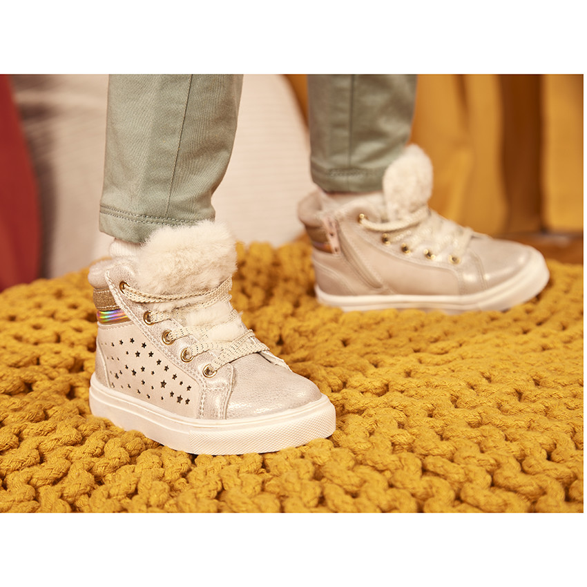 Bottillons fantaisie fourrés et étoilés pour fille 