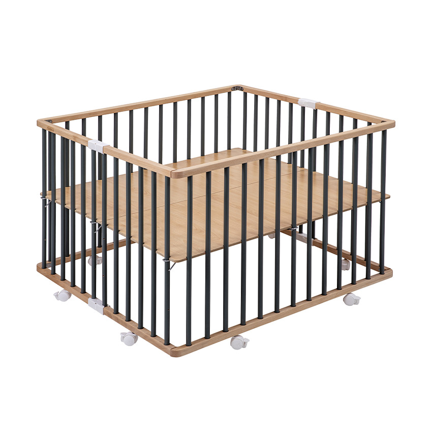 Parc pliant évolutif Gaby coloris kaki/bois naturel 